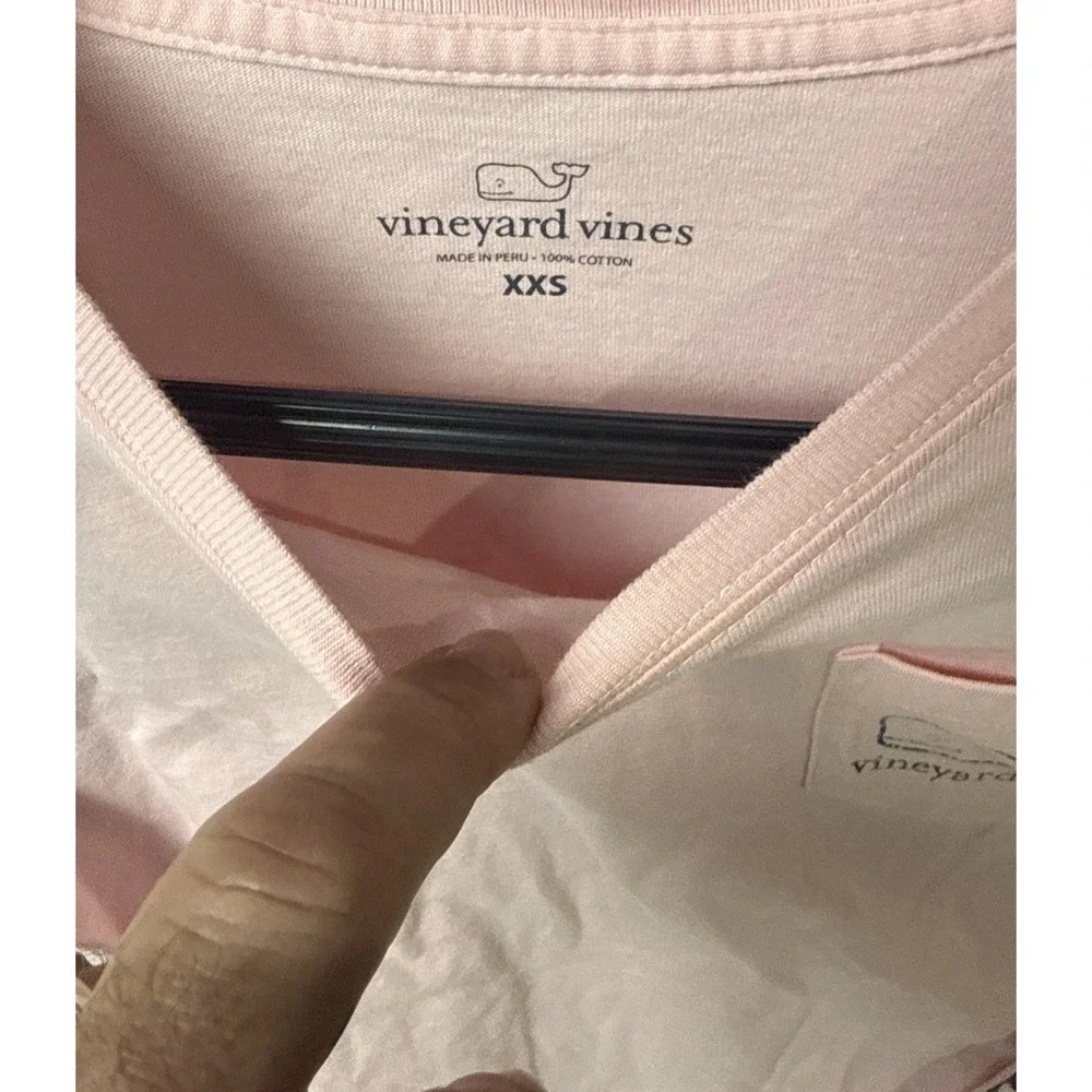 Vineyard Vines Long Sleeve Vintage Whale Print Top XXS Flamingo Pink Distressed - Picture 5 of 7